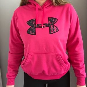 Bright Pink Under Armour Logo Hoodie